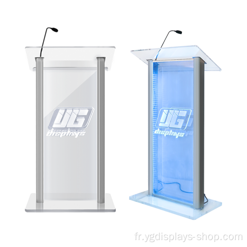 Support de pupitre LED en acrylique transparent